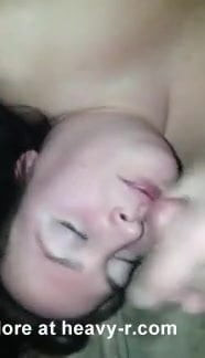 big tit amateur whore takes facial