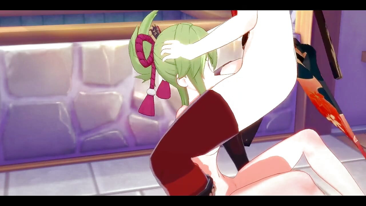 Genshin Impact Hentai - Kazuha X Kuki Shinobu blowjob und mit creampie gefickt - japanischer asiatischer Manga-anime-Spiel-Porno