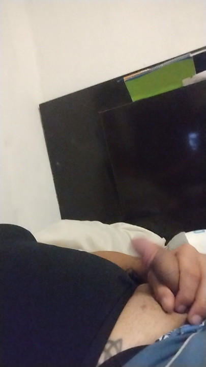 Pressing my dick to pull it