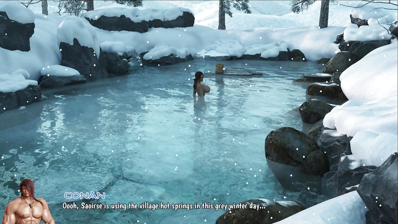 Conan Fucks Saoirse in Hot Springs - Squeezes Her Massive Tits & Pounds Her Fat Ass in Steamy Water