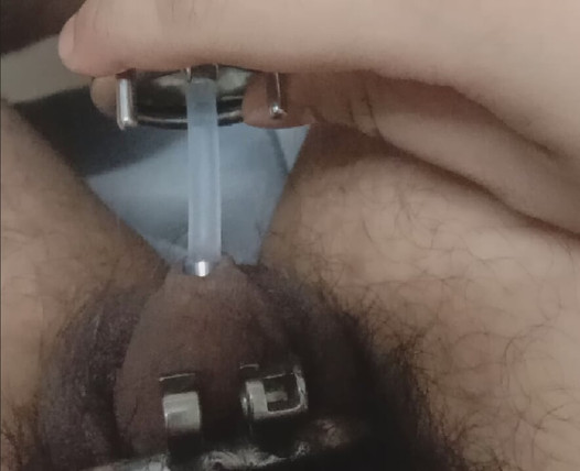 Unlocking My Chastity Cage with Urethral tube