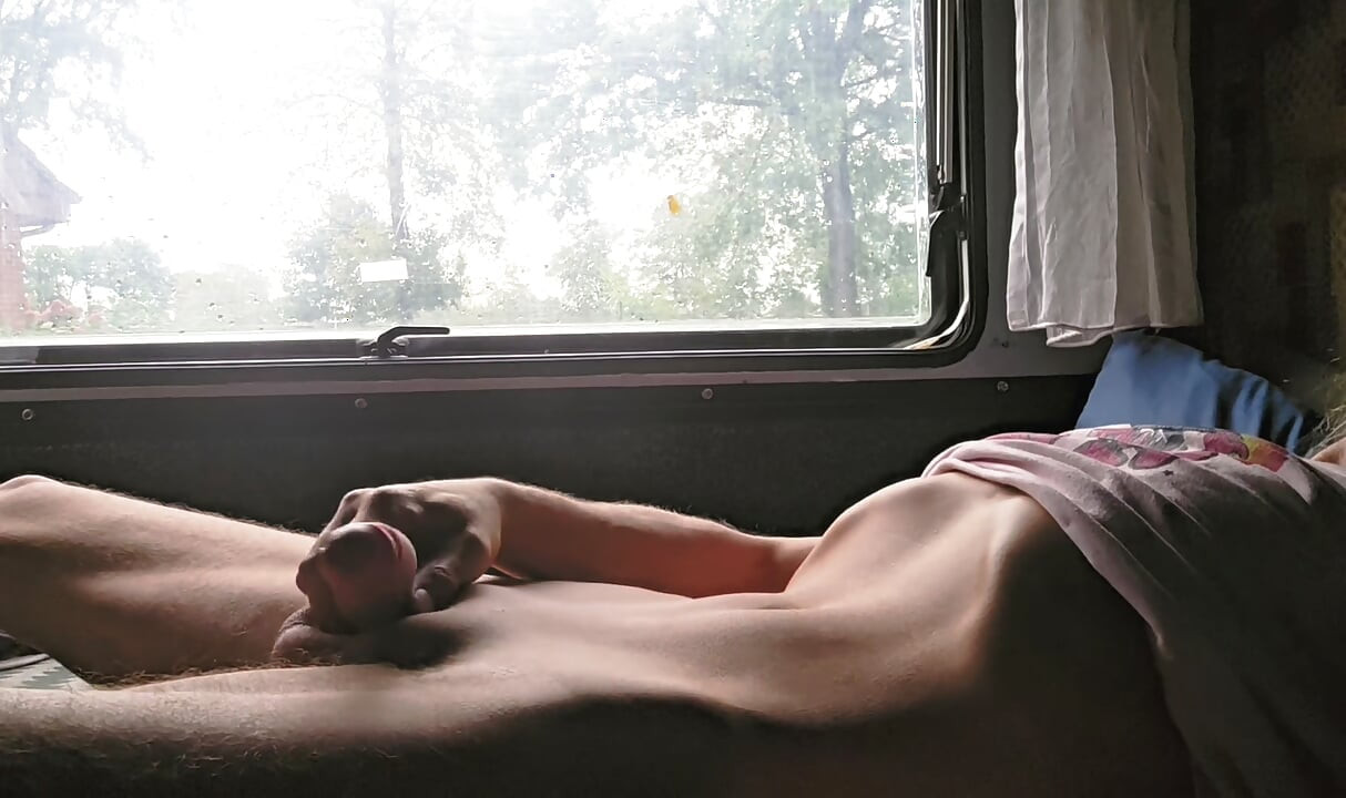 Skinny boy jerking off to Huge cumshot on his belly