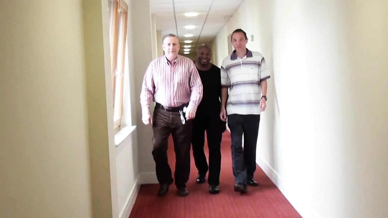 Old friends go to the neighbor’s for a coffee