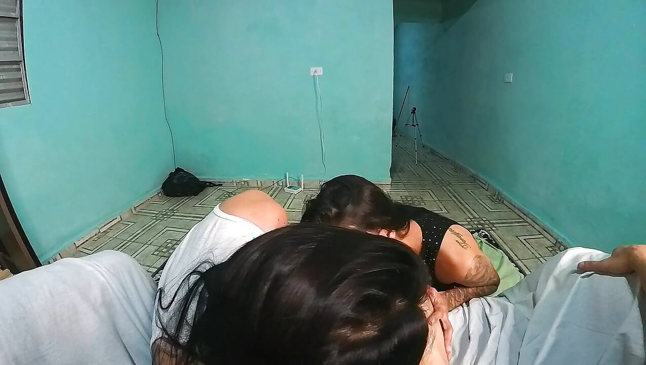 Wife sharing her husband's penis with her friend