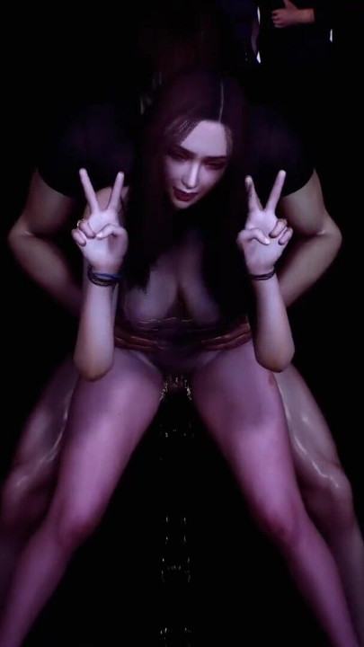 נערה אסייתית סקסית מנצחת זיון בעמידה | קליפ 1