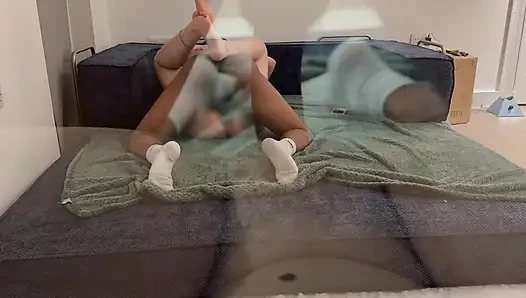 Husband can only watch as my tight pussy is fucked by BBC he lost a bet to his big black dick colleague