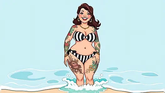 Ai Tattoo Art Curvy Bikini Women