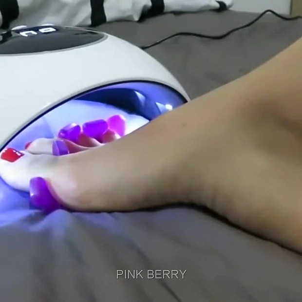 Red Toe Nail Polish Application