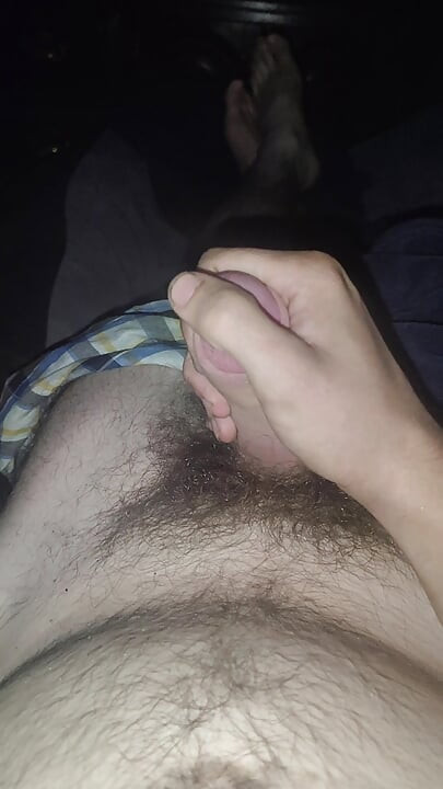 Messy edged climax with feet in veiw