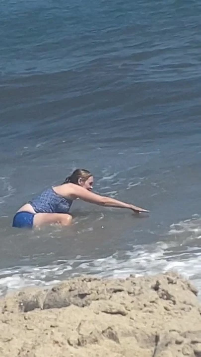 Pasty Milf All Wet At The Beach