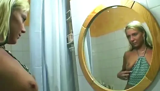 Blonde Uses Thick Dildo on Dripping Wet Pussy
