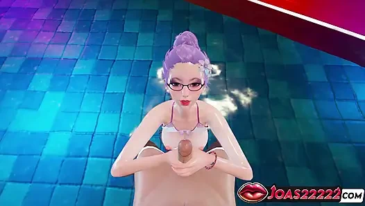 Hot Tsukiyama Pool 3D Hentai – Two Hands Handjob In Water, Frenulum Licking & Deepthroat Cumshot