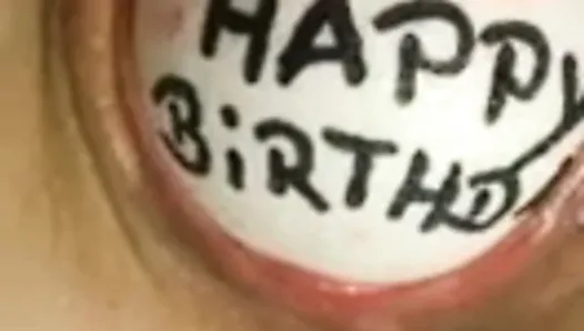 Loose Slut Birthing a Happy Birthday Ball