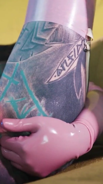 Must-share moment from "Latex and Squirt - Tattoo girl Anal DP Solo in High Heels - Squirting and Gapes"