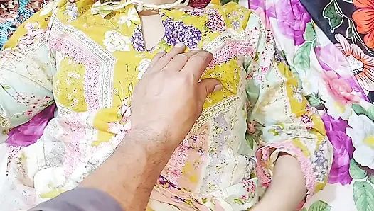 Desi Indian Stepsister Stuck In Bed big ass Doggystyle Clear Hindi Dirty talk big Natural tits puffy pussy lips
