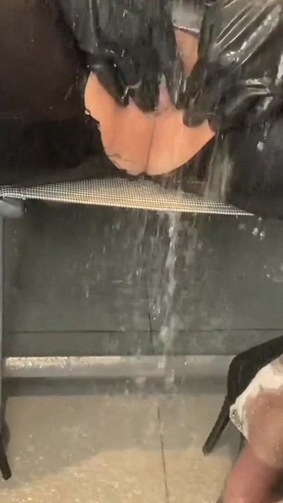 Powerful moment from "Shower Masturbation and Pissing in Leggings and PVC Boots"