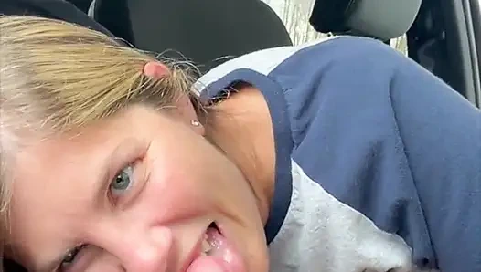 Lisa Brooks Strokes Hard Cock in Parking Lot