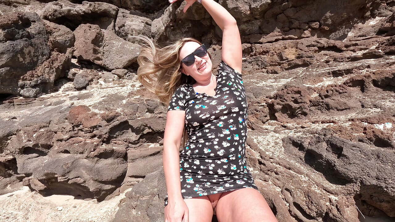 POV No Panties Under Short Dress on the Public Beach