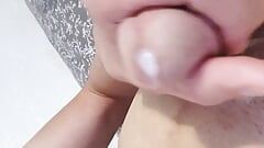 Nice load of cum squirting from delicious cock!