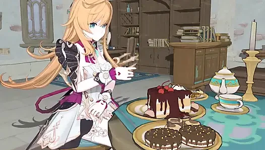 Genshin Impact - Escoffiers süßer kuchen und lustvoller sex - Hentai-animation 3D