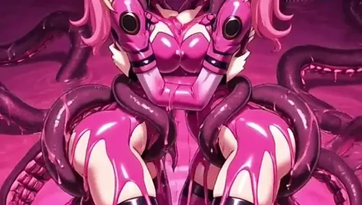 Две аниме-девушки-блондинки в слизи