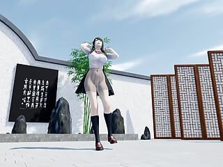Ropa transparente, estudiante japonesa, tetas grandes, afeitada, bailando sexy, virgen, coño apretado