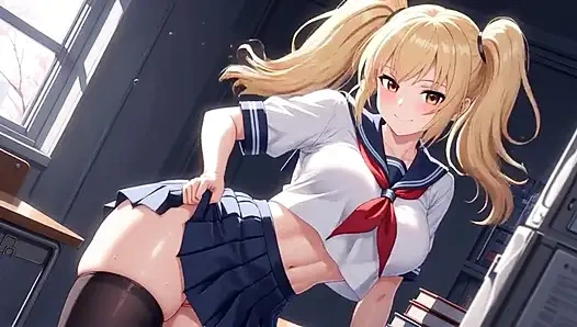 Mia si murid nakal lagi asik masturbasi dengan seragam sambil menggoda