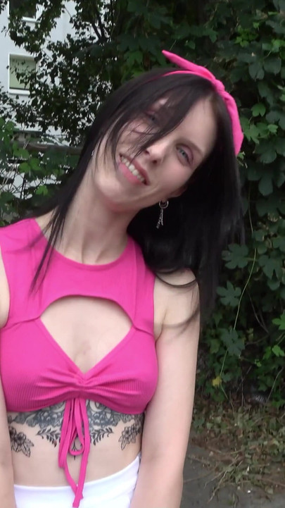 Powerful moment from "GERMAN SCOUT - Skinny German College Girl Runa Charm Pickup and Casting Fuck"