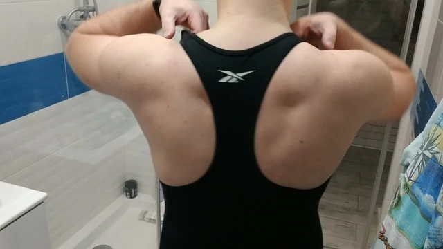 Black Reebok one piece swimsuit