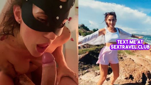 Sexo romântico de turistas, boquete, porra no rosto, mijando nos peitos, banho e fetiche