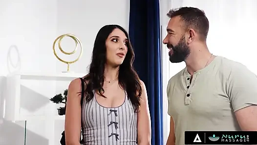 NURU MASSAGE - Aria Sloane Lets Lesbian Ex Lexi Lore Fuck Boyfriend In Steamy Threesome