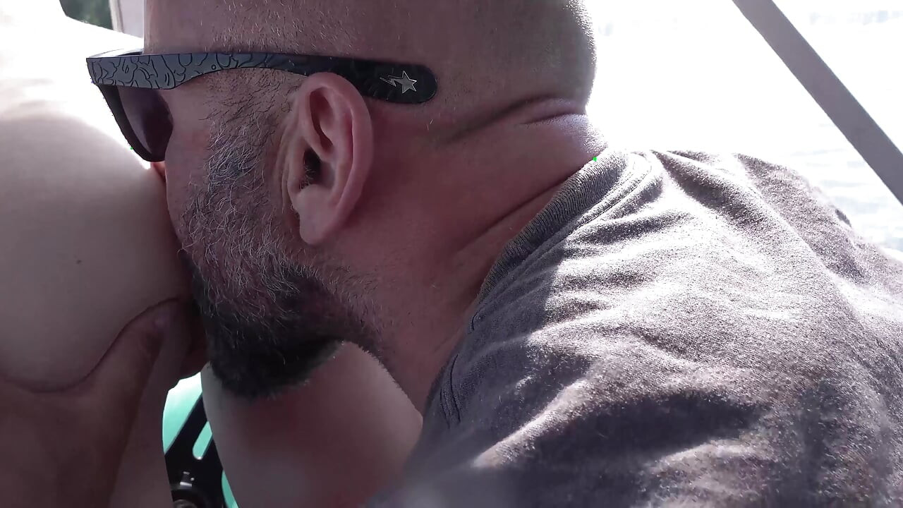 Old hunk fucks young tattooed and pierced brunette on his boat