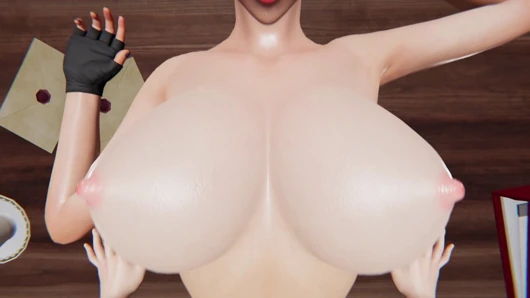 3D анимация Temari с большими сиськами - дрочка бедрами в нейлоне, застрявший раком, кримпай на столе