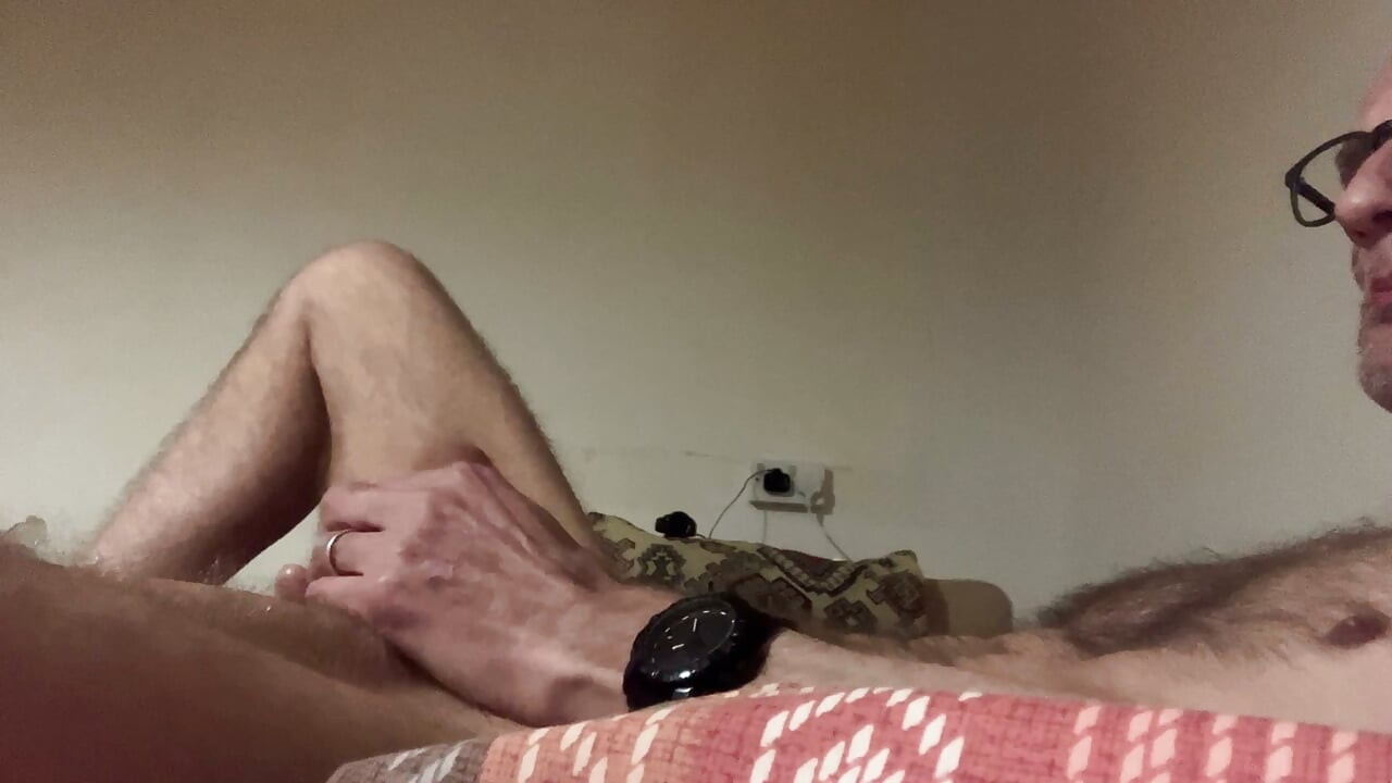 wanking he night away......