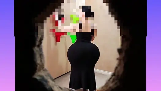 dicker hintern in der umkleidekabine