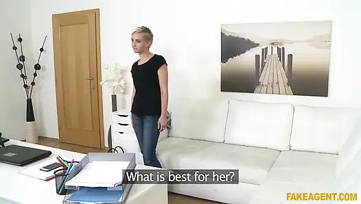 Fake Agent - Model Shows off Her Best Moves on the Desk