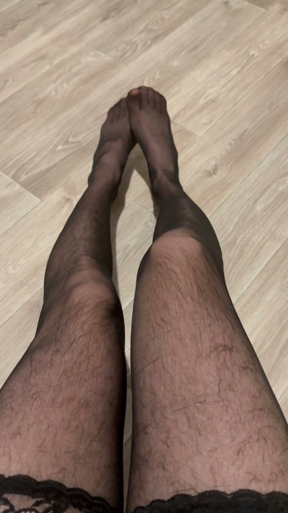 스타킹을 신은 다리
