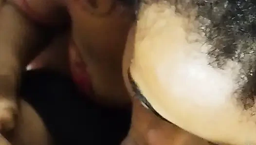 Shy young girl sucking hot