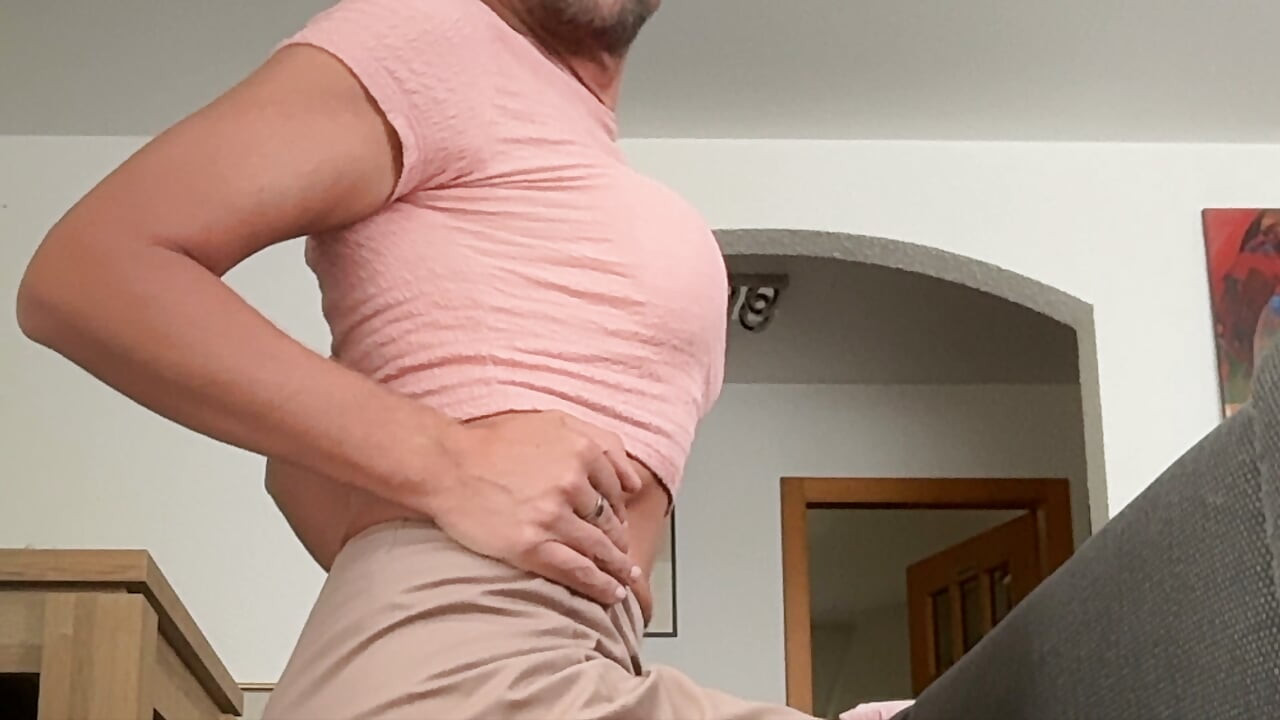 Hot and sexy femboy dancing in mini skirt