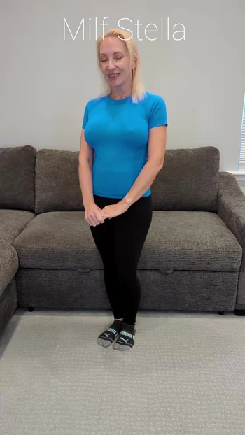 Blue Compression Shirt with Black Yoga Pants