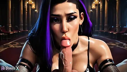 Pelacur latina gotik dientot di rumah berhantu - blowjob, titfuck & creampie (4k ai generated)