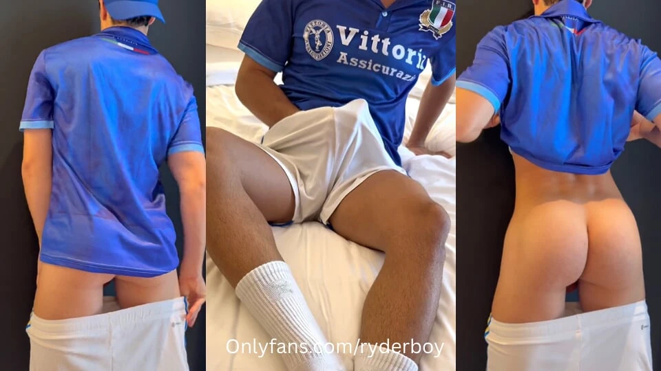 The HOTTEST Ass - Athletic Guy Caught Jerking off His Huge Cock After Football Match