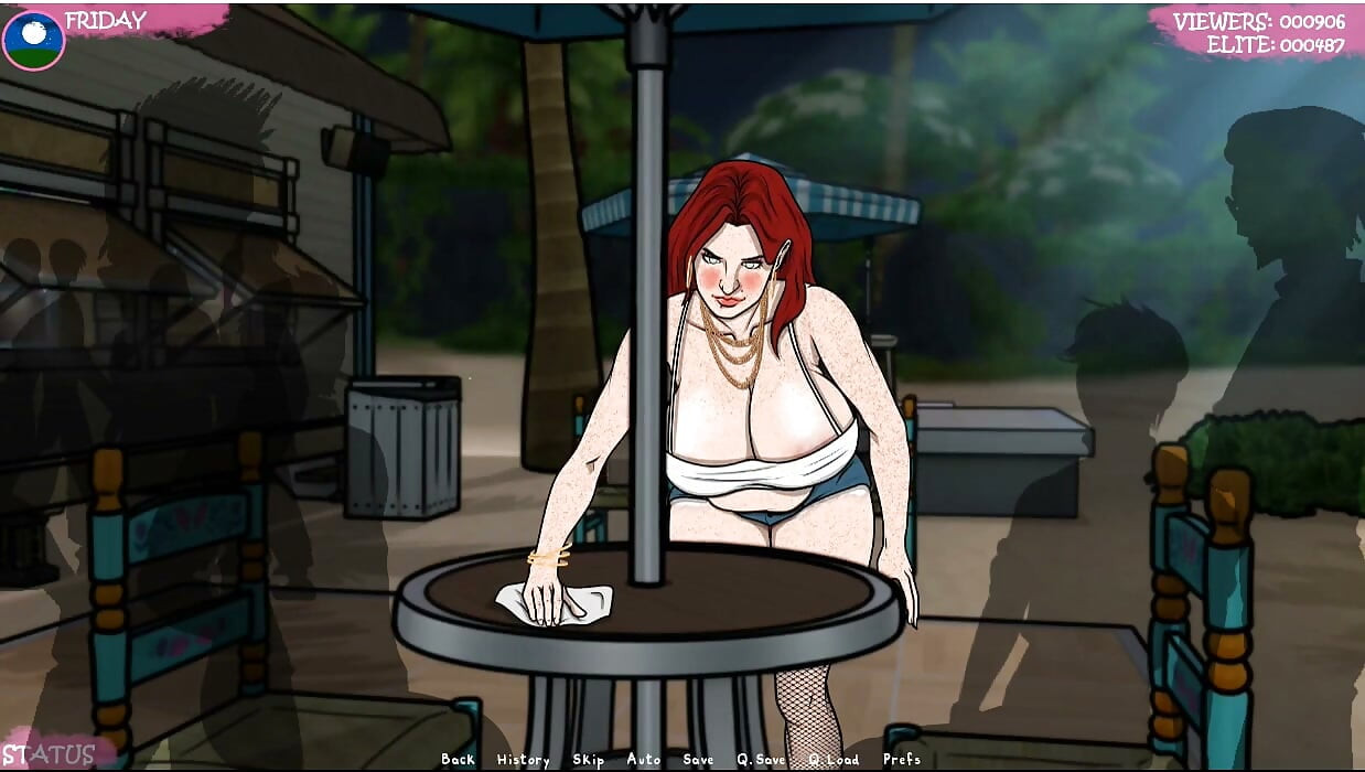 Lust town - gameplay - rollenspiel - Amanda arbeitet in der bar und wird bloßgestellt