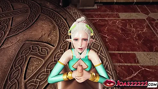 Heiße prinzessin Ephildis 3D hentai: handjob, großer schwanz, gloryhole, halsfick, Footjob-strümpfe abspritzen