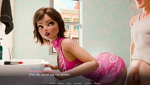 My mom's best friend invites me to fuck in the bathroom without anyone noticing - goodluke