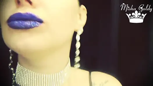 Glamorous blue glittery lips