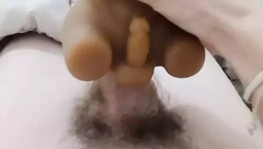 Young french gay plays with her played