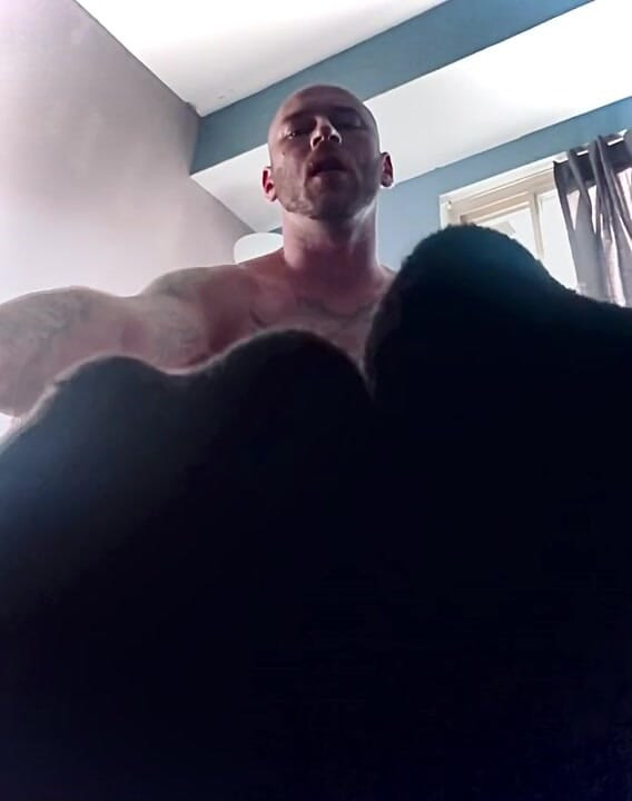 Smell Damians dirty feet with socks