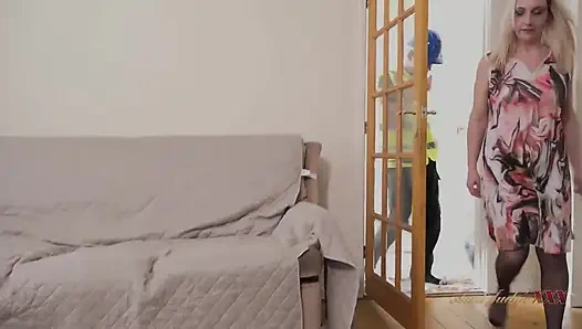 AuntJudysXXX - Desperate Busty MILF Keira Makes a Deal with the Water Engineer