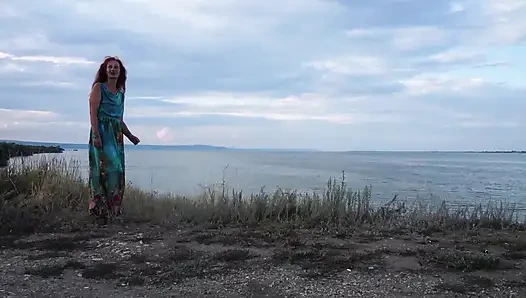 Volga marge in evening